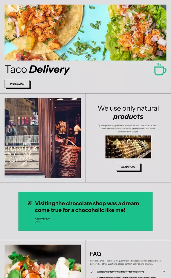 Taco delivery site made with Mobirise