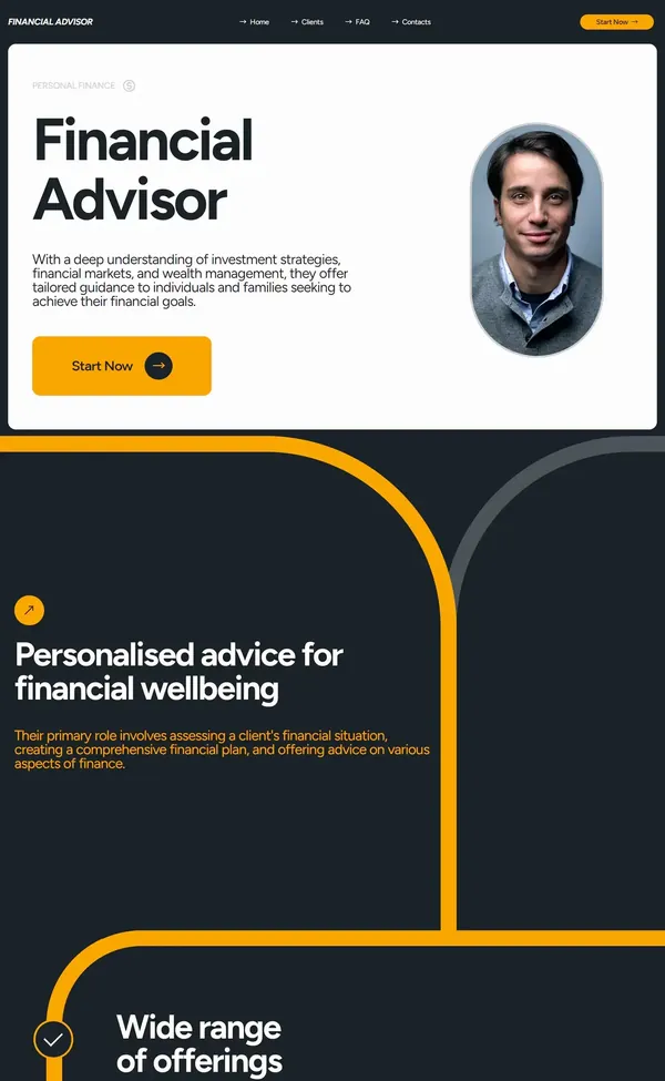 Financial advisor site made with Mobirise