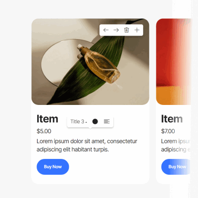 Product cards made with Mobirise shop blocks